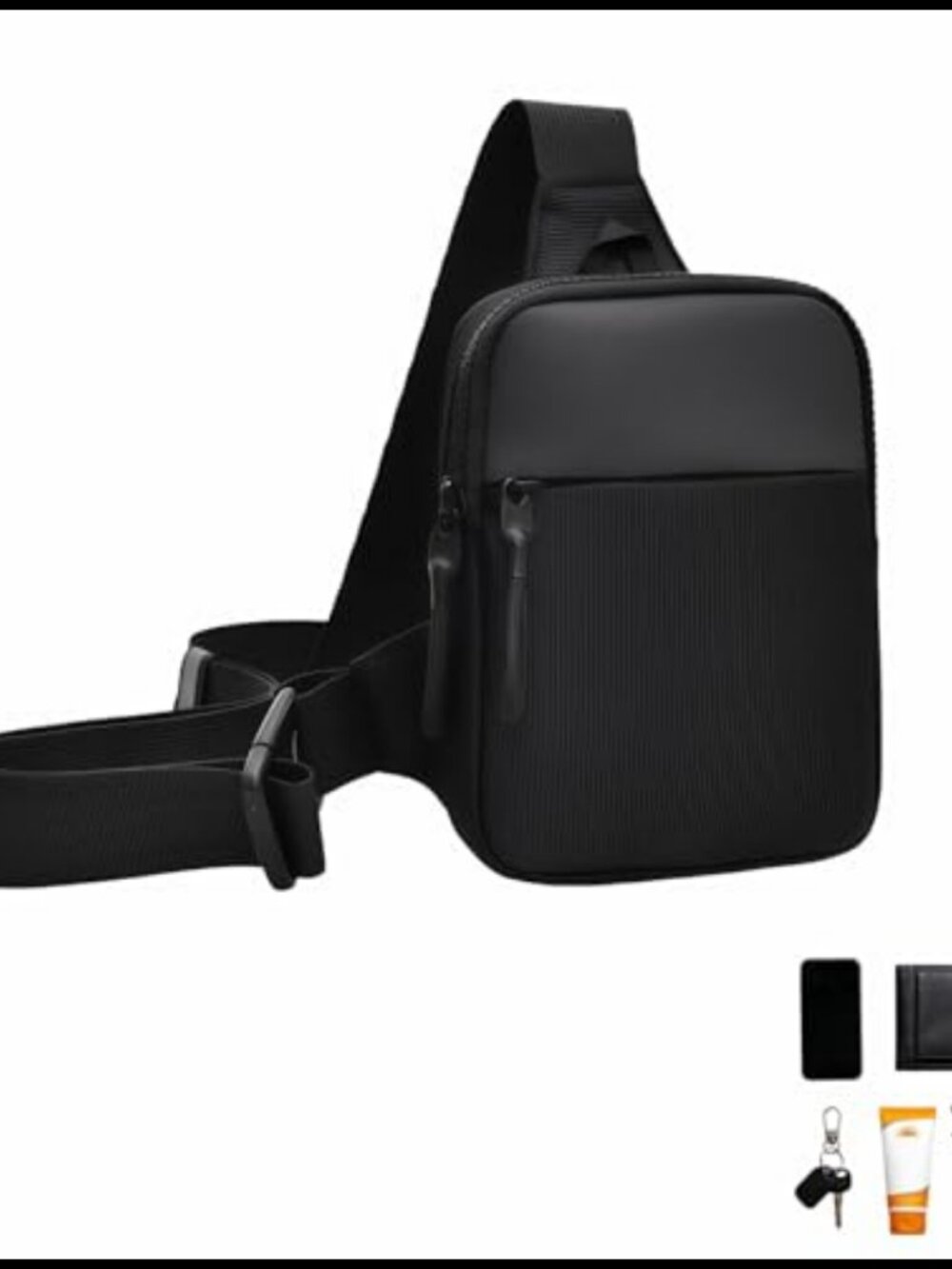 Water-Resistant Crossbody Sling Bag Multi-Pocket Mini Unisex